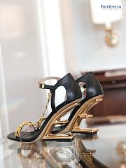 FENDI | First Fendace Black Leather High-heeled Sandals - 2