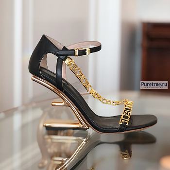 FENDI | First Fendace Black Leather High-heeled Sandals