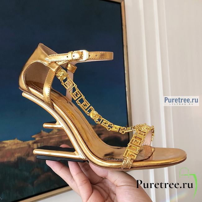 FENDI | First Fendace Gold Leather High-heeled Sandals - 1