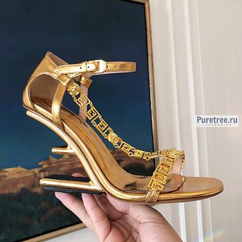 FENDI | First Fendace Gold Leather High-heeled Sandals