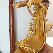 FENDI | First Fendace Gold Leather High-heeled Sandals - 5
