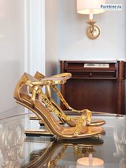 FENDI | First Fendace Gold Leather High-heeled Sandals - 4