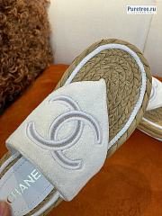 CHANEL | Wicker Sandals In White - 5