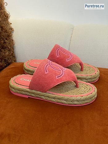 CHANEL | Wicker Sandals In Pink