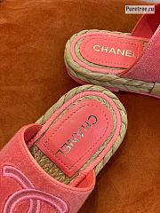 CHANEL | Wicker Sandals In Pink - 3
