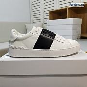 VALENTINO | Open Sneaker In Calfskin Leather Black - 1