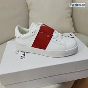 VALENTINO | Open Sneaker In Calfskin Leather Red - 2