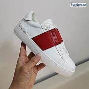 VALENTINO | Open Sneaker In Calfskin Leather Red - 3