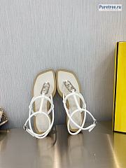 FENDI | O’Lock Thong Sandals White - 4