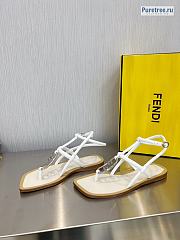 FENDI | O’Lock Thong Sandals White - 5