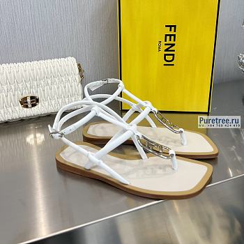 FENDI | O’Lock Thong Sandals White