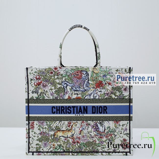 DIOR | Large Book Tote Latte D-Constellation Embroidery - 42cm - 1
