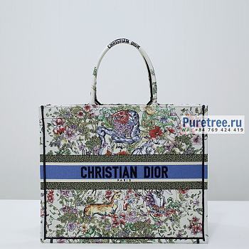 DIOR | Large Book Tote Latte D-Constellation Embroidery - 42cm