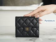 CHANEL | Classic Flap Wallet Gold/Black Caviar - 11.5 x 10.5 x 3cm - 1