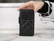 CHANEL | Zip Flap Card Holder In Black Calfskin - 13 x 7.5 x 1cm - 3