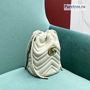 GUCCI | GG Marmont Mini Bucket Bag White Leather ‎575163 - 19 x 17 x 10.5cm - 2
