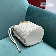 GUCCI | GG Marmont Mini Bucket Bag White Leather ‎575163 - 19 x 17 x 10.5cm - 3