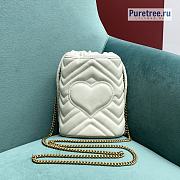 GUCCI | GG Marmont Mini Bucket Bag White Leather ‎575163 - 19 x 17 x 10.5cm - 6