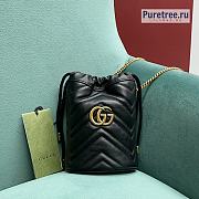 GUCCI | GG Marmont Mini Bucket Bag Black Leather ‎575163 - 19 x 17 x 10.5cm - 1