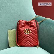 GUCCI | GG Marmont Mini Bucket Bag Red Leather ‎575163 - 19 x 17 x 10.5cm - 1
