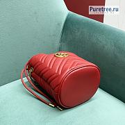 GUCCI | GG Marmont Mini Bucket Bag Red Leather ‎575163 - 19 x 17 x 10.5cm - 6