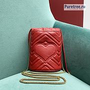 GUCCI | GG Marmont Mini Bucket Bag Red Leather ‎575163 - 19 x 17 x 10.5cm - 5