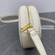 CELINE | Crossbody Oval Purse Cuir Triomphe In White Smooth Calfskin - 16 x 12.5 x 4 cm - 6