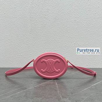 CELINE | Crossbody Oval Purse Cuir Triomphe In Pink Smooth Calfskin - 16 x 12.5 x 4cm