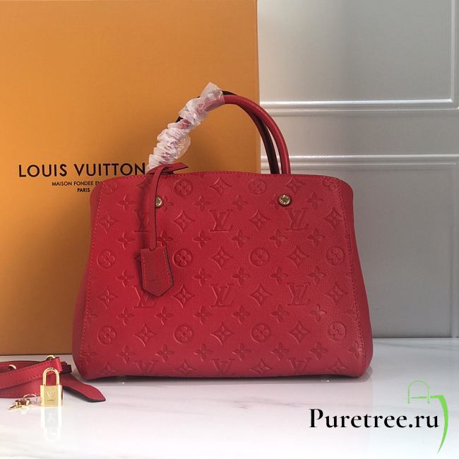 Louis Vuitton | Montaigne MM Red Leather M41048 - 1