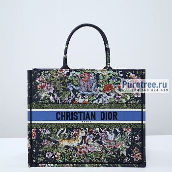 DIOR | Large Book Tote Blue D-Constellation Embroidery - 42cm