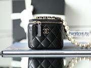 CHANEL | Small Vanity With Pearl Chain Black Lambskin - 8.5 x 11 x 7cm - 1