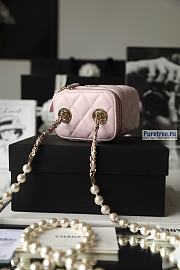 CHANEL | Small Vanity With Pearl Chain Pink Lambskin - 8.5 x 11 x 7cm - 4