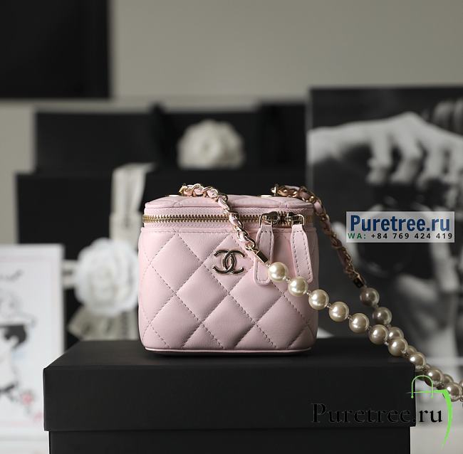 CHANEL | Small Vanity With Pearl Chain Pink Lambskin - 8.5 x 11 x 7cm - 1