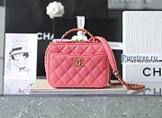 CHANEL | 22 Small Vanity Case Coral Pink Grained Calfskin AS3221 - 13 x 17.5 x 7.5cm - 1