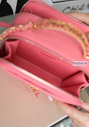 CHANEL | 22 Small Vanity Case Coral Pink Grained Calfskin AS3221 - 13 x 17.5 x 7.5cm - 6