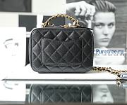 CHANEL | 22 Small Vanity Case Black Grained Calfskin AS3221 - 13 x 17.5 x 7.5cm - 5