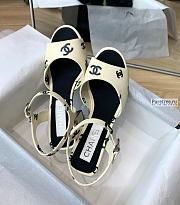 CHANEL | 22 Sandals Yellow Printed Lambskin - 6.5cm - 5