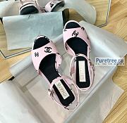 CHANEL | 22 Sandals Light Pink Printed Lambskin - 6.5cm - 4