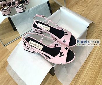 CHANEL | 22 Sandals Light Pink Printed Lambskin - 3cm