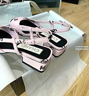 CHANEL | 22 Sandals Light Pink Printed Lambskin - 3cm - 5