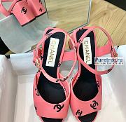 CHANEL | 22 Sandals Pink Printed Lambskin - 6.5cm - 2