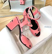 CHANEL | 22 Sandals Pink Printed Lambskin - 6.5cm - 4