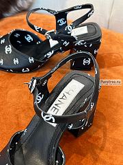 CHANEL | 22 Sandals Black Printed Lambskin - 6.5cm - 3