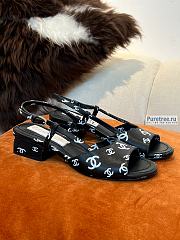 CHANEL | 22 Sandals Black Printed Lambskin - 3cm - 1