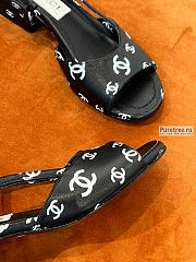 CHANEL | 22 Sandals Black Printed Lambskin - 3cm - 6