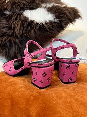 CHANEL | 22 Sandals Dark Pink Printed Lambskin - 6.5cm - 6