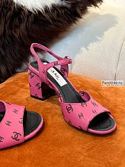 CHANEL | 22 Sandals Dark Pink Printed Lambskin - 6.5cm - 4