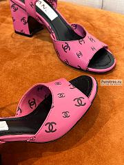 CHANEL | 22 Sandals Dark Pink Printed Lambskin - 6.5cm - 3