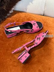 CHANEL | 22 Sandals Dark Pink Printed Lambskin - 3cm - 3