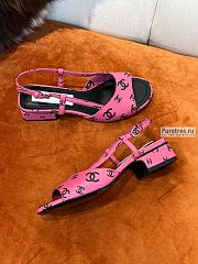 CHANEL | 22 Sandals Dark Pink Printed Lambskin - 3cm - 2